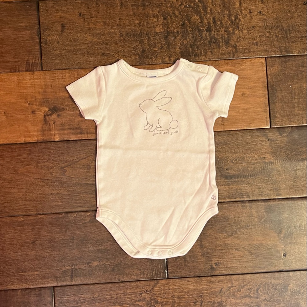 Janie And Jack Baby 3-6M White Bunny Rabbit Onsie Bodysuit